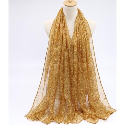 Printed Gauze Thin Womens Hijab Scarf Soft Viscose Muslim Head Wrap Headscarf Islam Shawl Turban Lightweight Foulard 180x85cm