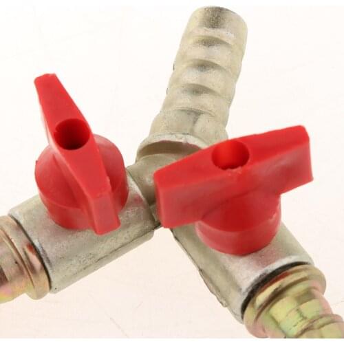 Y-shaped 3 Way Gas Fuel Valve Switch High Strength and Hardness Shut Off Ball Valve Hose Barb