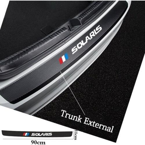 For Hyundai Solaris 2017 2018 2019 2020 Leather Carbon Fiber Car Rear Bumper Trunk Guard Protected Stickers Decals Accessories