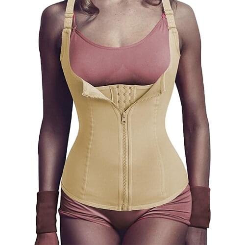 Fashion Bodysuit Women Slimming Zipper Waist Trainer Fashion Body Shaper Tummy Waist Shapers Shapewear Tank Corrective Tops