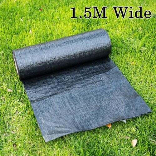1.5M Wide 5m Length Agricultural Anti Grass Cloth Weed Barrier Mat Black Plastic Mulch Film Orchard Garden Weed Control Fabric