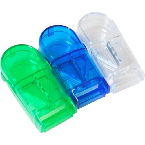 10pcs Mini Portable Folding Medicine Cutting Device Medicine Box Travel Pill Case Splitter Pill Organizer Refillable Bottles