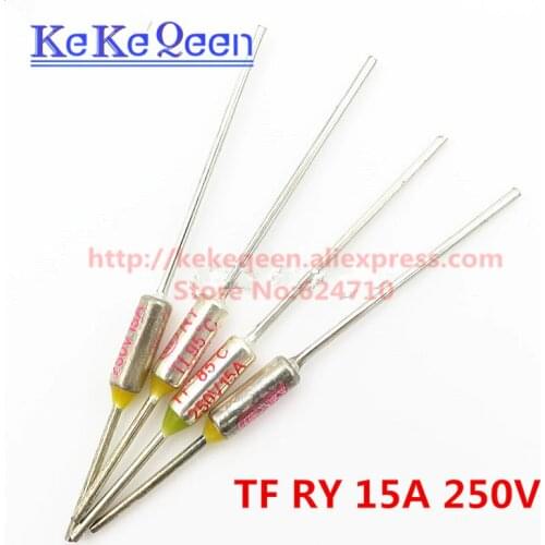 100PCS TF RY- (77C~100C~125C~184C/185C~280C degree) 250V 15A Metal shell Temperature Fuse for electric cooker pressure cooker