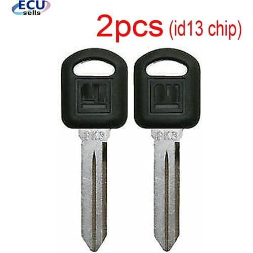 2pcs X Transponder PK3 Key Ignition Uncut Blade with id13 chip for GM for Chevy for Buick Mini Van