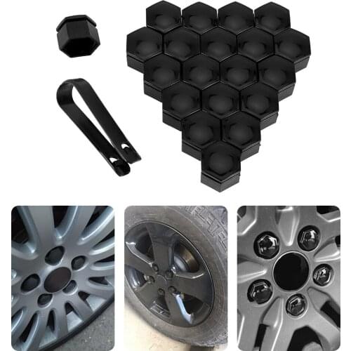 20pcs 17mm 19mm Wheel Nut Bolt Head Protecting Bolt Rims Cover Cap Protective Bolt Caps Exterior Decoration Silver
