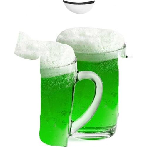 2021 Yellow foam summer beer digital 3D printing tshirt men and women round neck short-sleeved T-shirt casual XXS-6XL