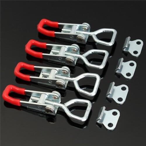 4XGalvanized Iron Spring Loaded Toggle Case Box Chest Trunk Latch Catches Hasp Durable Galvanized Iron Top Quality