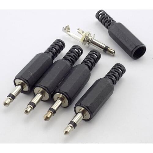 5/10pcs 3.5mm 2/3 Pole mono Audio Connectors Jack Plug Headphone Male Adapter 3.5mm jack plug 3.5 Male Jack Plug Wire Terminals