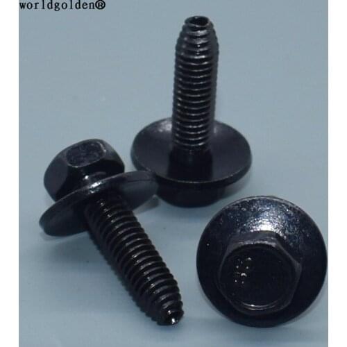 Worldgolden 100pcs auto fasteners Hexagon Tapping Screw
