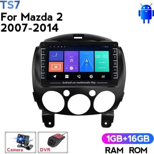 HD IPS Android Car Radio Multimedia Video Player Navigation GPS No 2 Din DVD for Mazda 2 2007-2014 Support Carplay Camera DVR