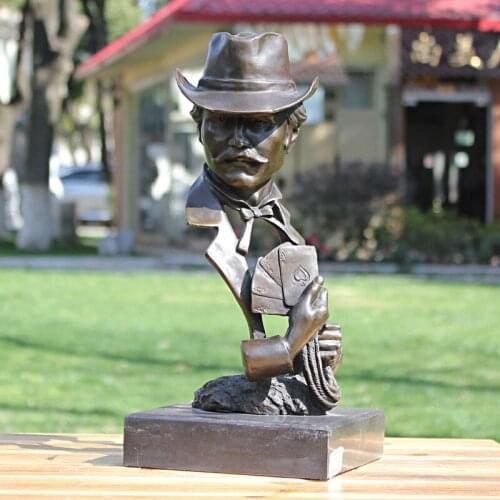 Large # HOME OFFICE Porch lobby BAR TOP COOL decorative art # magician conjurer juggler prestidigitator poker Bronze sculpture