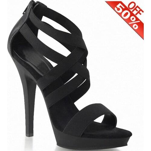 Rome Baking Paint Sandals 5 Inches Fine High Stripper Heeled Pole Dance Shoes Nightclub Fashion Dress 13CM Big Size Lady Sexy