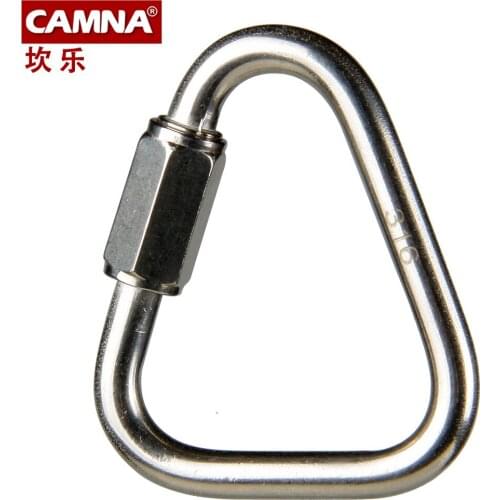 CAMNA outdoor mountaineering stainless steel triangle connection button hanging fasten fast hanging fasten lock Mei Longsuo 36g