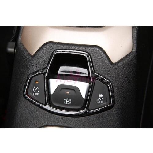 For Jeep Renegade 2016 2017 Carbon Fiber Color Moulding Trim Hand Break Cover Water Cup Holder Car Styling Accessories