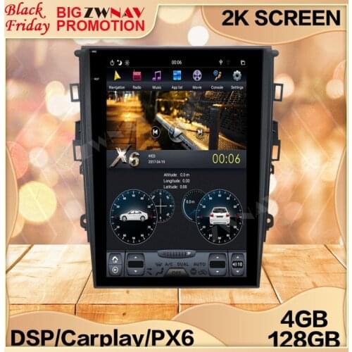 4+128G Tesla Screen For 2013 2014 2015 2016 2017 2018 Ford Mondeo Fusion MK5 Android 9 Unit Car Player GPS Audio Radio Stereo