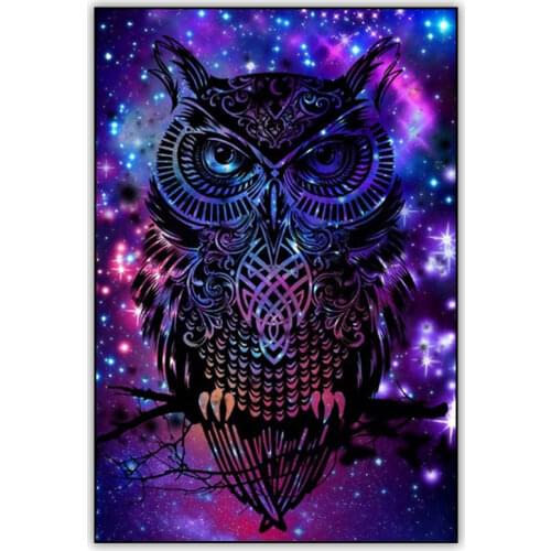 Beautiful Purple Owl Diamond Painting Accessories 5d Full Drill Square Diamond Embroidery Paiting Set Crystal Mosaic Wall Art