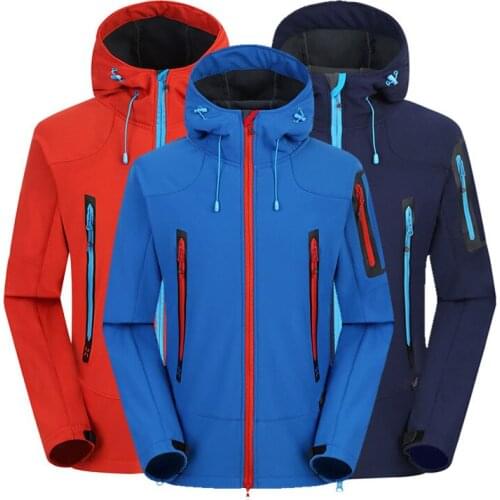 Spring Autumn Men Women Hiking Jacket Outdoor Camping Trekking Climbing Softshell Jacket Waterproof Windproof Fleece Jacket