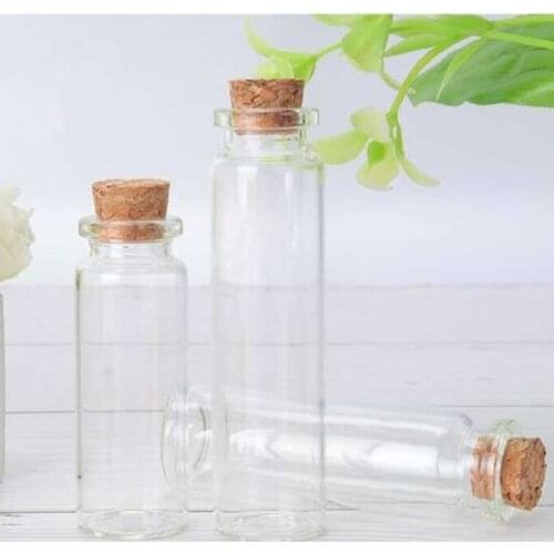 Mini Glass Container Bottle with Cork Message Note Store Transparent Glass Mason Jar for Handmade Art Craft 5Pcs Wishing Bottle