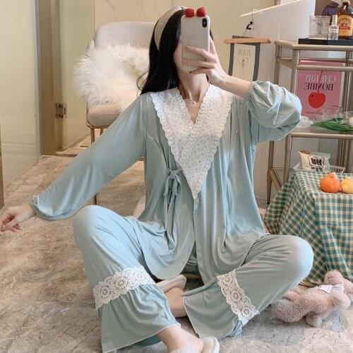 Modal Maternity Pajamas For Pregnant Women Breastfeeding Pijama Nursing Sleepwear Pyjama Pregnant Spring Autumn New