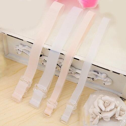 Fashion Clear Bra Straps Transparent Invisible Detachable Adjustable Metal Hook Bra strap Intimates Accessories