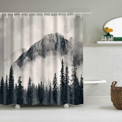 Dafield National Parks Home Decor Smokey Mountain Cliff Outdoor Photo Art Fabric Bathroom Set Nature Shower Curtain