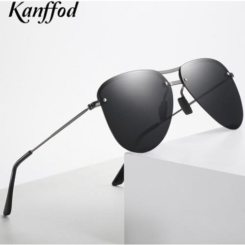 Kanffod 2021 New Design Vinatge Pilot Sun Glasses Alloy Big Frame HD Polarized Sunglasses For Men Driving UV400 Protection