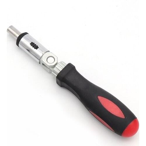 1/4"(6.35mm) Ratchet Screwdriver Handle Multi-function Magnetic Two-way Screw Driver Angle Adjustable Screw-driving Tools