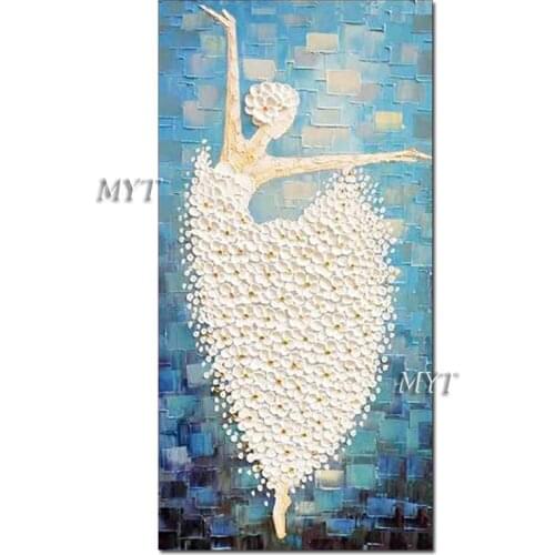 Palette Knife Abstract Paintings Hand-painted Girl Dancing Ballet Oil Painting Living Room Decoration Wall Canvas Picture Art