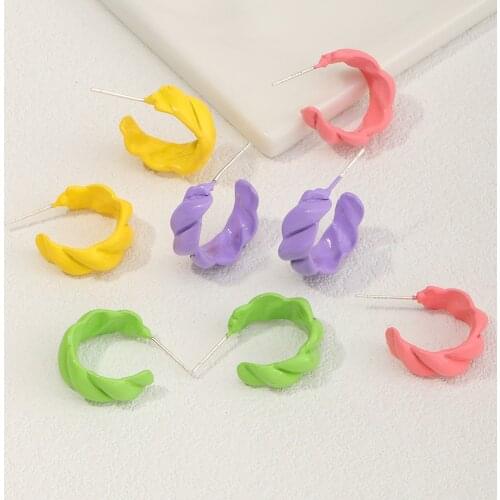 Simple C Shaped Drop Earrings for Women 2021 Fashion Metal Geometry Irregular Earrings Korean Ear Cuff Piercing Earrings Jewelry