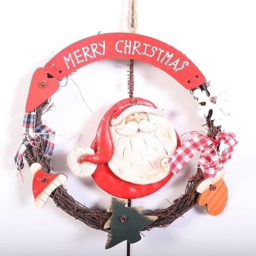 Christmas Wooden Pendants Ornaments Santa Claus Wood Craft Xmas Tree Ornament Christmas Party Decorations Kids Gifts