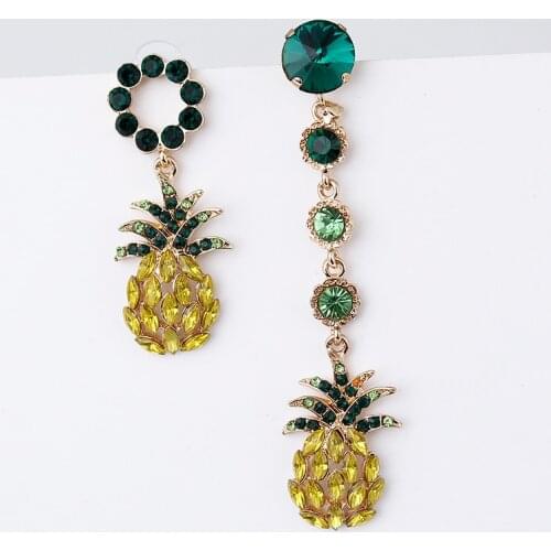 Irregular Silver Needle Pineapple Earrings Fashion Tropical Fruit Drop Earring for Women Girl Gift Statement Jewelry 5B2005