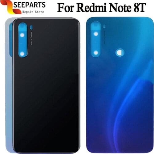 Glass For Xiaomi Redmi Note 8t Back Battery Cover Door Rear Glass Redmi Note 8 t Battery Cover Housing Case + Gule