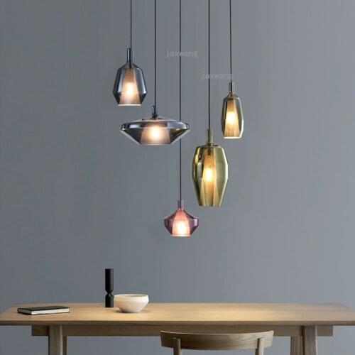 Nordic Style LED Glass Restaurant Loft Chandeliers Modern Chandelier Lighting Bedroom Warm Ceiling Chandelier Light Fixtures