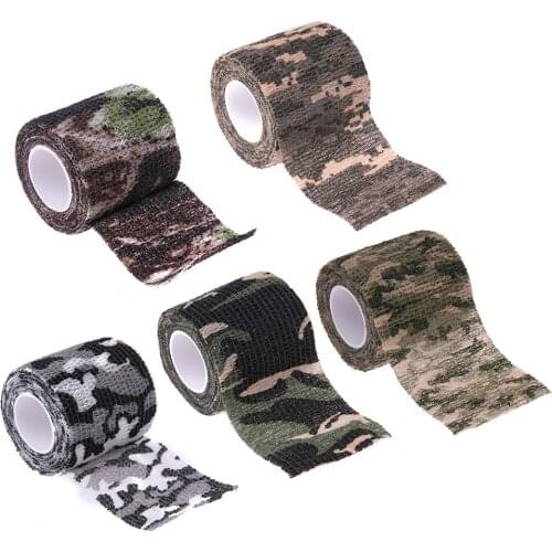 Tactical Camo Tape Self-Adhesive Camouflage Tape Outdoor Hunting Shooting Stealth Tape Rifle Gun Stretch Wrap Cover
