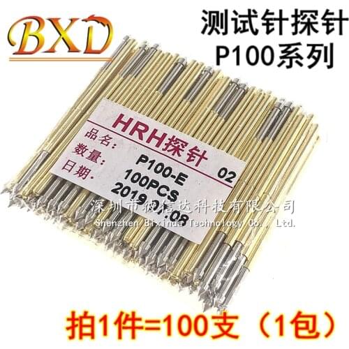 Test needle P100-B probe retractable spring thimble pcb circuit board programming chip flat tip needle cover