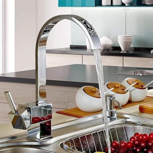 360 Rotate Kitchen Faucets Brass Kitchen Sink Water Faucet Swivel Faucet Mixer Single Holder Single Hole Mixer Tap HWC