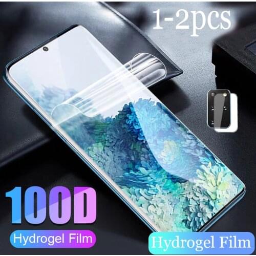 1-2pcs Hydrogel Screen For Samsung Galaxy S20 Ultra S20Plus screen Protector Galaxy S10 lite s10plus e note10 plus lens glas