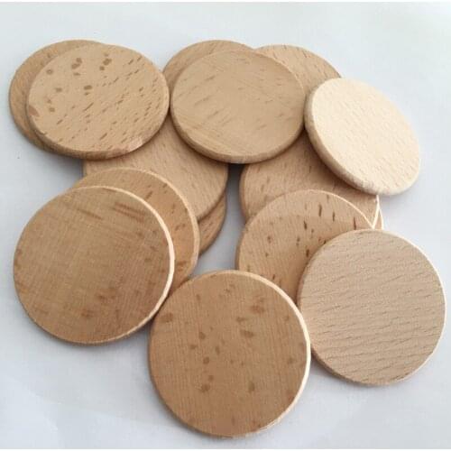 100pcs Natural Wood Slices Unfinished Wood Rounds Wooden Cutouts for Arts & Crafts Projects, Board Game Pieces, Ornaments