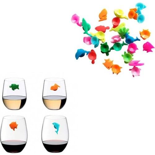 12 pcs Wine Glass Marker Cute Creative Reusable Cup Identifier Drinks Sign for Party