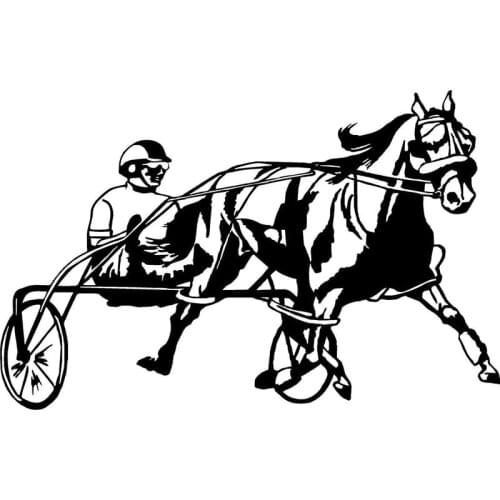 18.8cm*12cm Horse Racing Track Interesting Car-Styling Car Stickers Decals Vinyl Black/Silver S6-2774