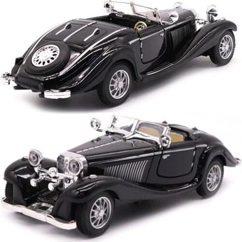 1936 cool car Model Black Color 1:28 Scale 16.8CM Metal Alloy Diecasts 500K Classic Pull Back Vehicles Model Toys For Kids