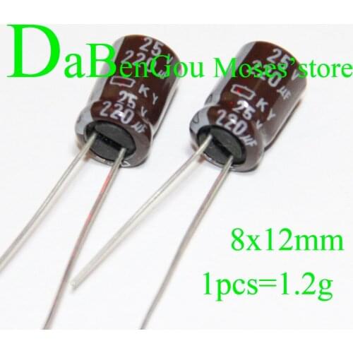 25v 220uf +/- 20% Capacitance 100% NCC Original New Audio Electrolytic Capacitor Radial 8x12mm