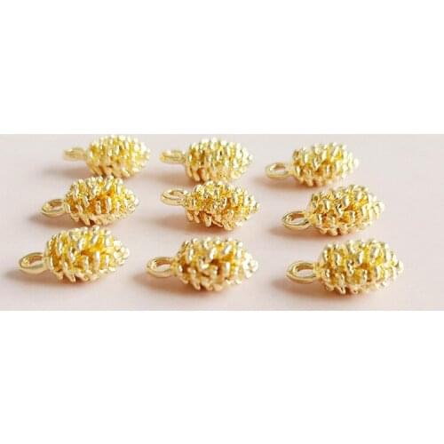 30 PCS Metal Pinecone Shape Charms Pendant 6*13 mm Diy Accessories Crafts Charms For Jewelry Making