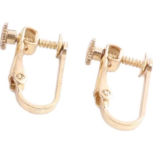 Earing Clip Accessories 17*12mm Screw Ear Clip Earring Converter Findings for Non-Pierced Ears Jewelry Making Accessories DIY