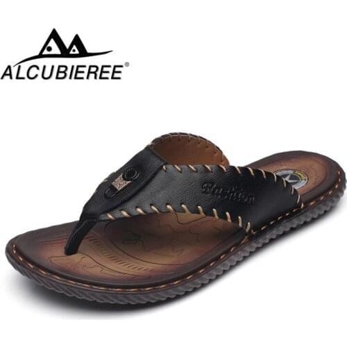 ALCUBIEREE New Arrival Summer Men Flip Flops High Quality Beach Sandals Non-slip Male Slippers Zapatos Hombre Casual Shoes Men