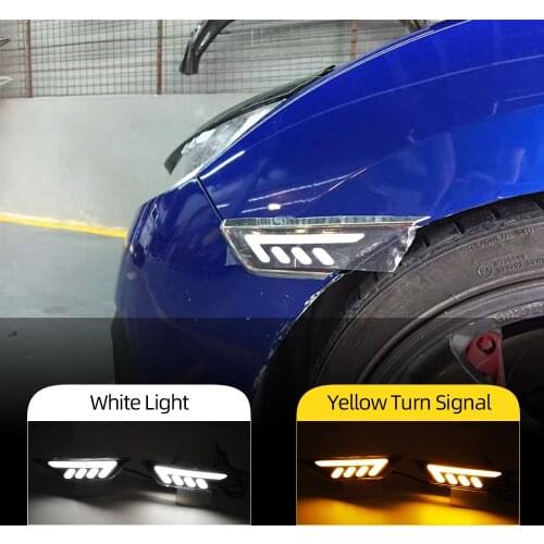 Car Flashing 2Pcs For Honda Civic 2016 2017 2018 2019 2020 Car Side Marker Signal Lights Marker Lamp LED DRL Bulbs