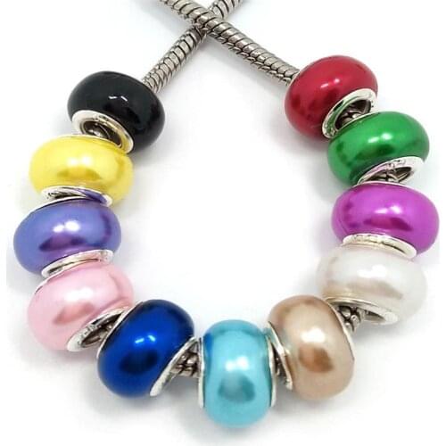10Pcs/Lot Wholesale Round Core European Beads Spacer Bead fit for Pandora Bracelet Earrings Hair Beads Curtains Snake Chain DIY