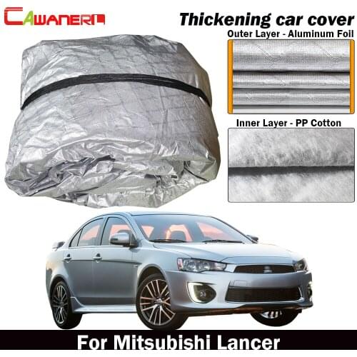Cawanerl Inner Cotton Car Cover Waterproof Sun Shield Rain Hail Snow Resistant Cover For Mitsubishi Lancer Sedan Sportback Wagon