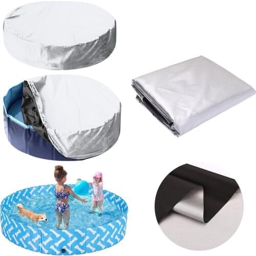 Swimming Pool Cover Heat Insulation Foldable Round Swim Pool Cover Washable Waterpoof Dustproof Swimming Pool Accessories