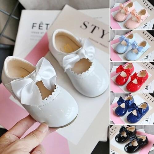 Toddler Infant Kids Girl Lace Crystal Bright Princess Party Leather Shoe Dance Shoe Solid Hook & Loop Childrens Shoes For Girls